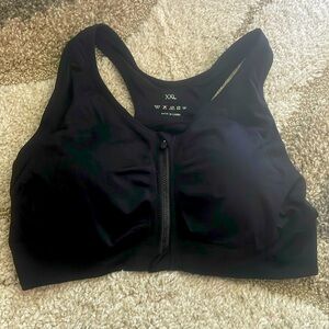 XXL Women's Zip Front Sports Bra Wireless Post-Surgery Active Yoga Sports Bras